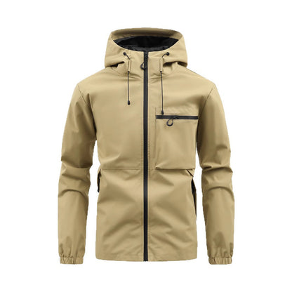 Wasserdichte Herrenjacke Allwetter Mantel Verstellbar