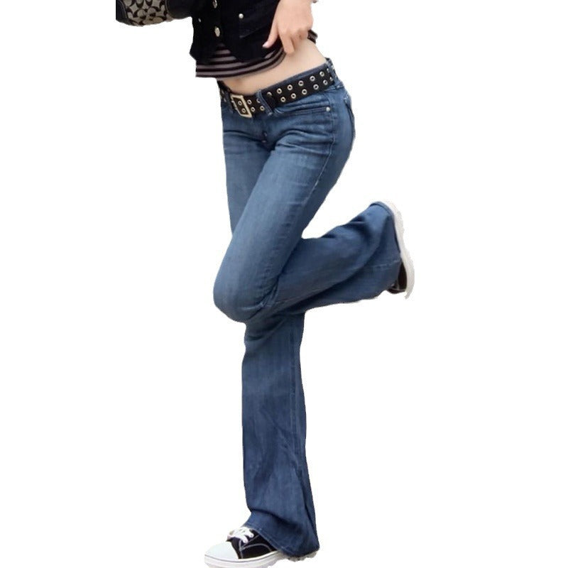 Damen High-Waist Jeans Stretch Elastisch Flare