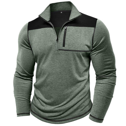 Herren Pullover Sportlich Half-Zip mit Brusttasche Modern - BerlinGlamour