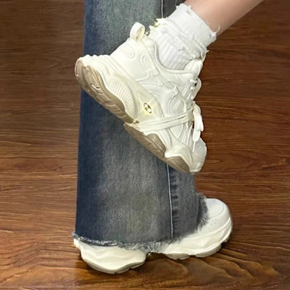 Damen Sneaker Sportlich Chunky Atmungsaktiv Flexibel