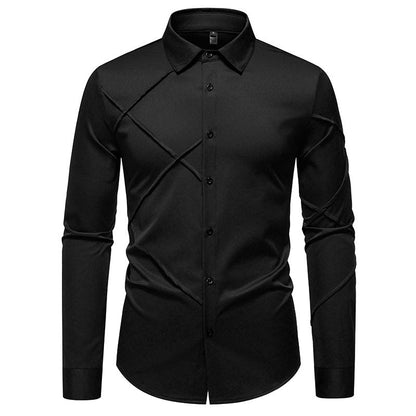 Herren Langarmhemd Asymmetrisch Modern Berlin Style