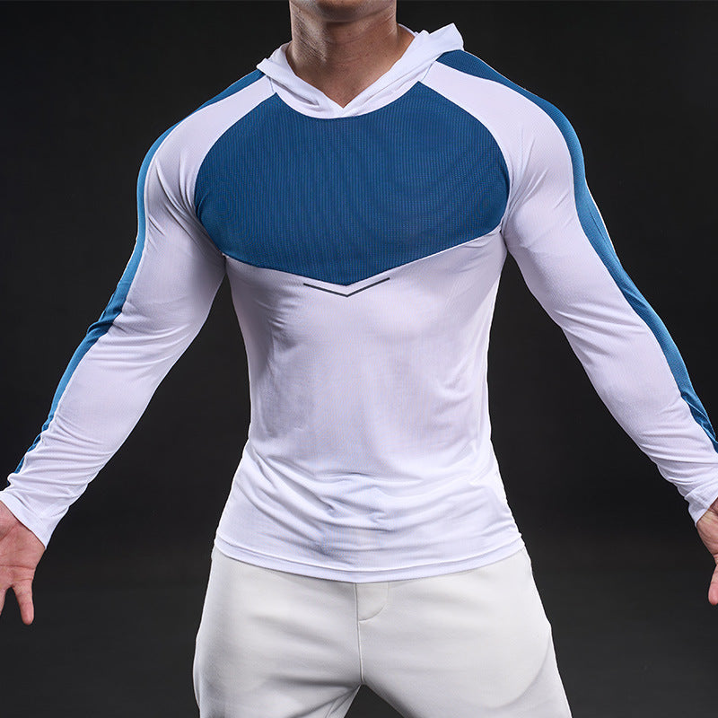 Herren Funktionsshirt Langarm Kapuze Atmungsaktiv Sportlich
