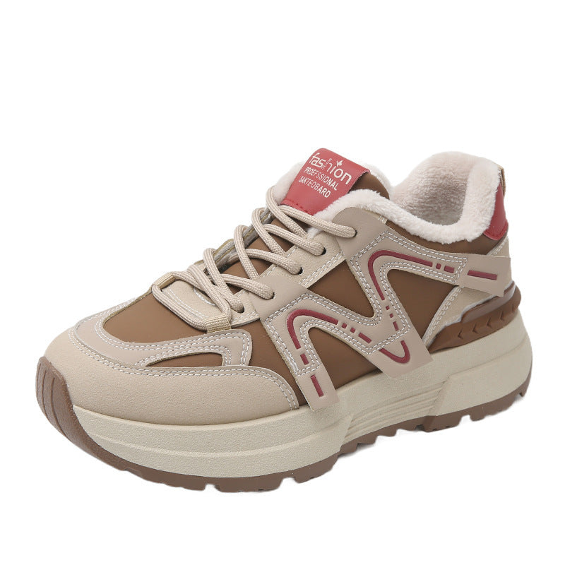 Damen Sneaker Sportlich Bequem Fleece Innen