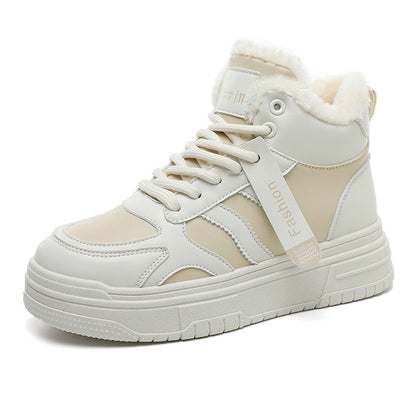 Damen Sneaker Hochflorige robustes Kunstleder bequem