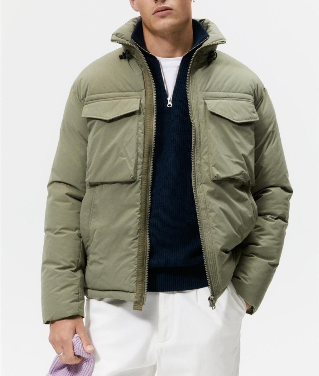 Herren Outdoorjacke Lässig mit Kapuze und Taschen