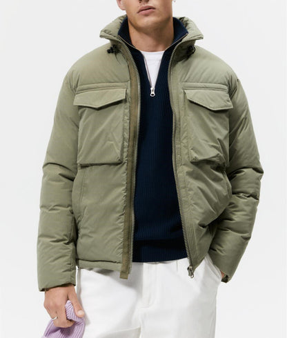 Herren Outdoorjacke Lässig mit Kapuze und Taschen