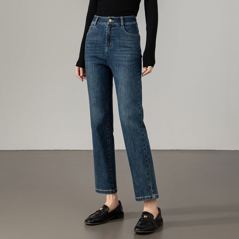Damen Stoffhose Hochbund Elegant Slim