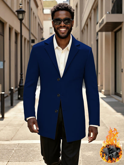 Herren Langmantel Elegant Modern Schwarz