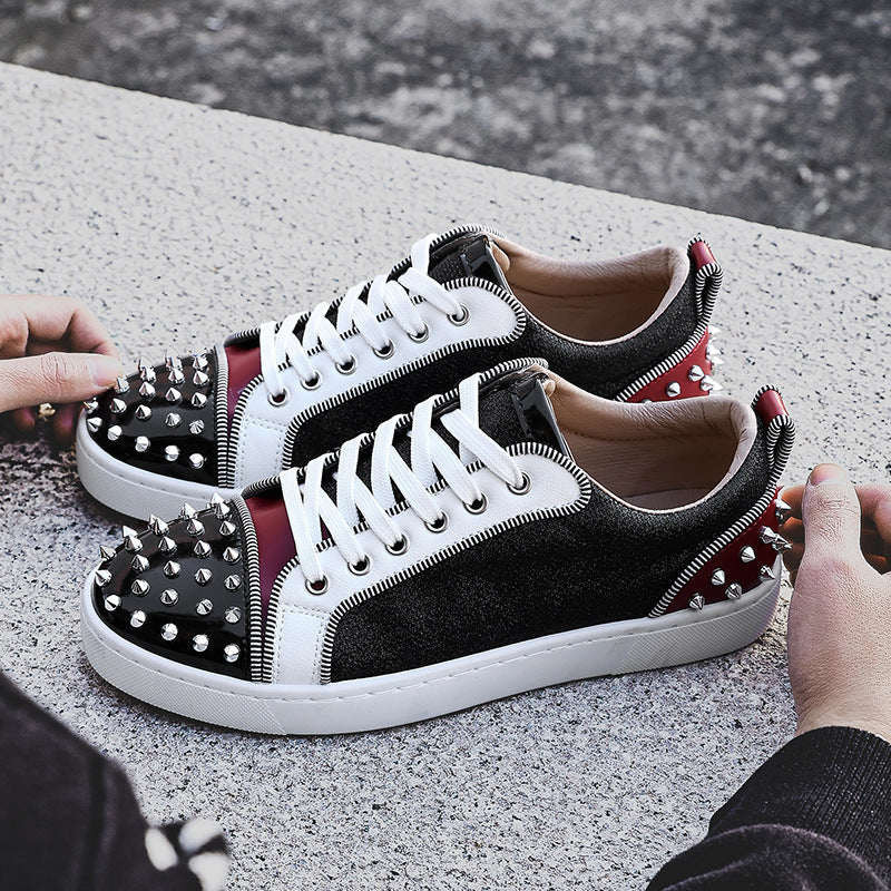 Damen Sneaker Sportlich Nieten-Design Trendschuhe