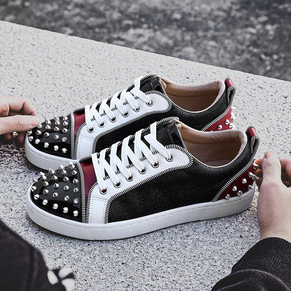 Damen Sneaker Sportlich Nieten-Design Trendschuhe