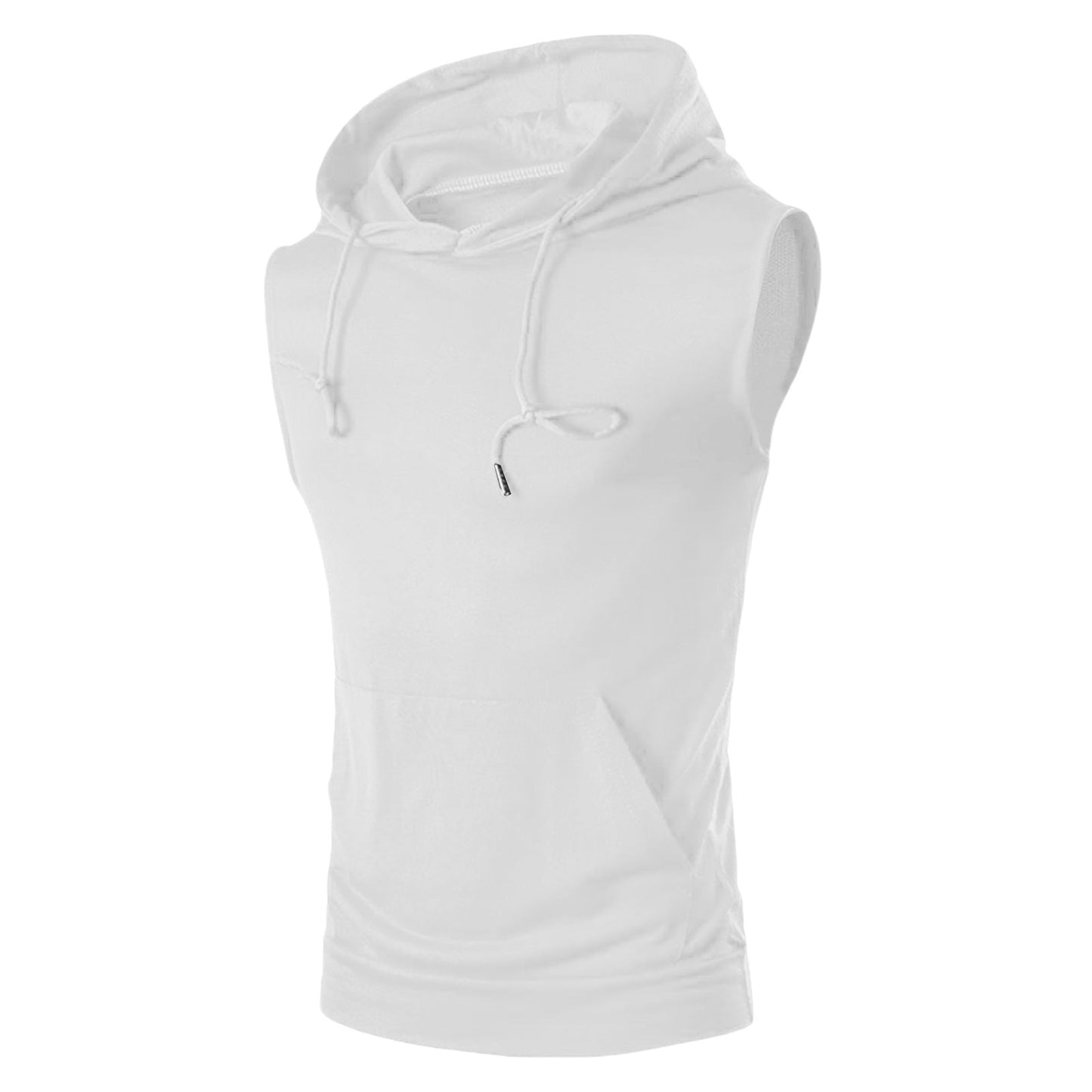 Herren Kapuzenshirt Ärmellos atmungsaktiv mit Kängurutasche