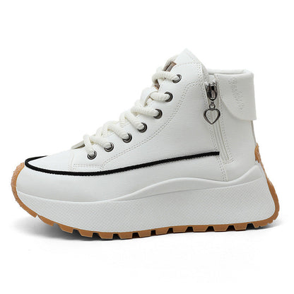 Damen Sneaker High-Top Elegante Laufschuhe Mit Reißverschluss