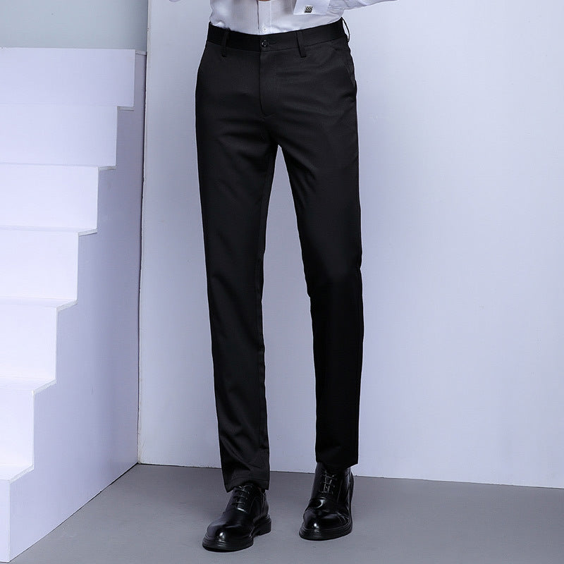 Herren Anzughose Elegante Bequem Slimfit Schwarz