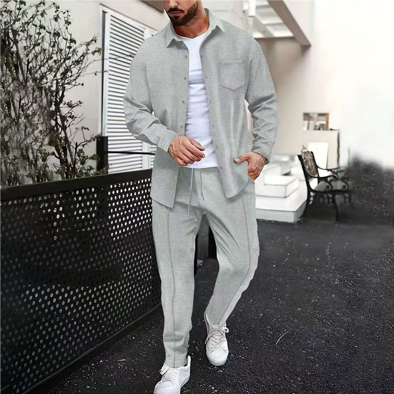 Herren Freizeit Set Leger Hemd Hose Berlin Style