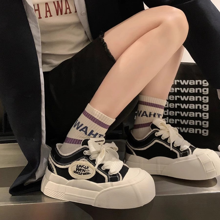 Damen Plateau Sneaker Sportlich Hoch Mit Breiter Sohle - BerlinGlamour