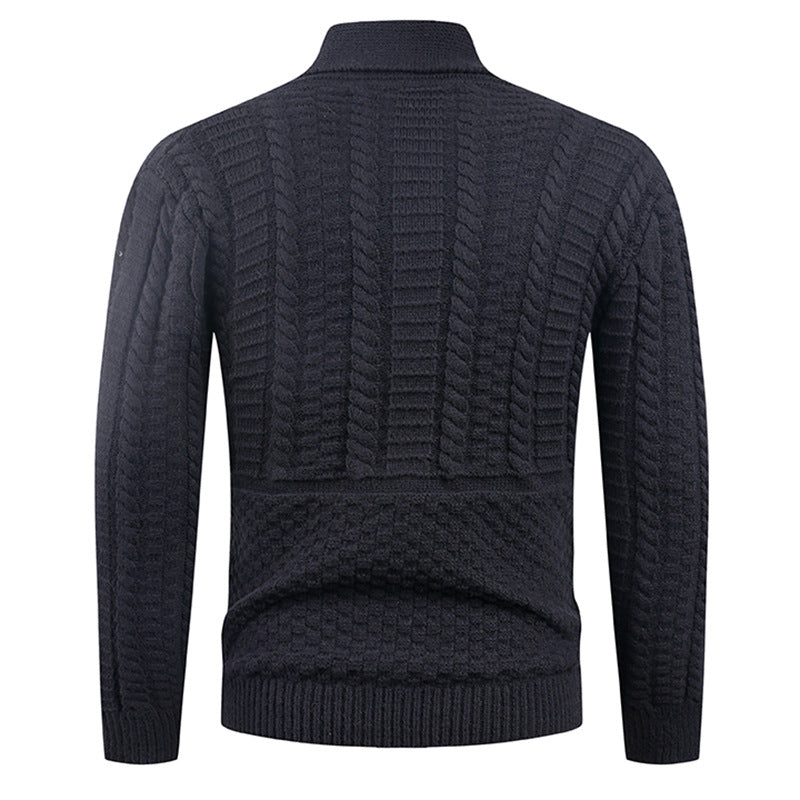 Herren Strickjacke Modern Schalkragen Knöpfe Elegант