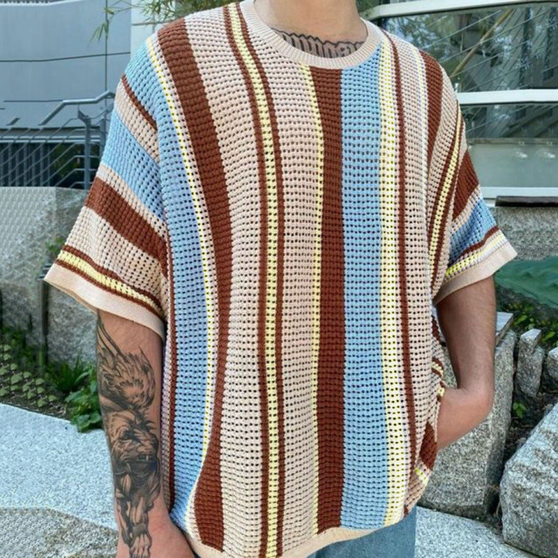 Modernes Strick-T-Shirt im modischen Design mit gemustertem Stoff BerlinGlamour - BerlinGlamour