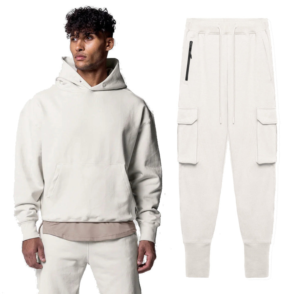 Herren Kapuzenpullover Modern mit Cargo Jogger Hose