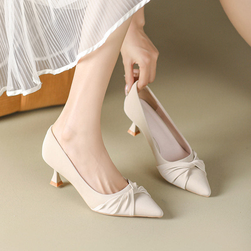 Damen Pumps Mit Knoten Dekor Hochhackig Elegante Schuhe