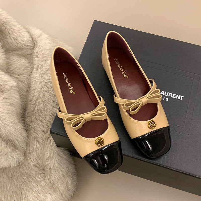 Damen Ballerinas Elegante Schleifen Schuhe Glanz
