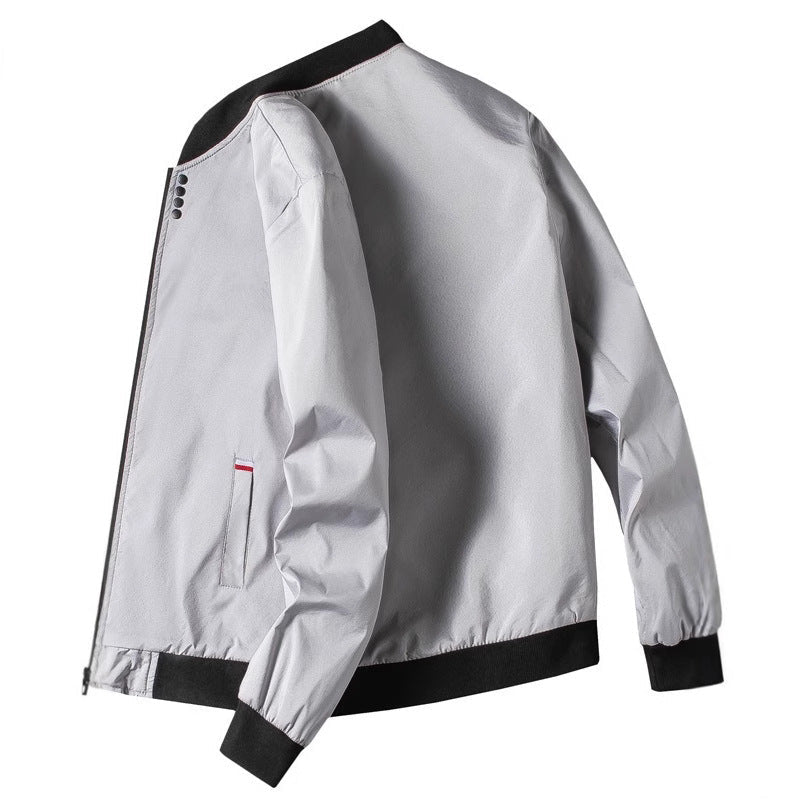 Herren Freizeitjacke Modern mit hohem Kragen und Reißverschluss