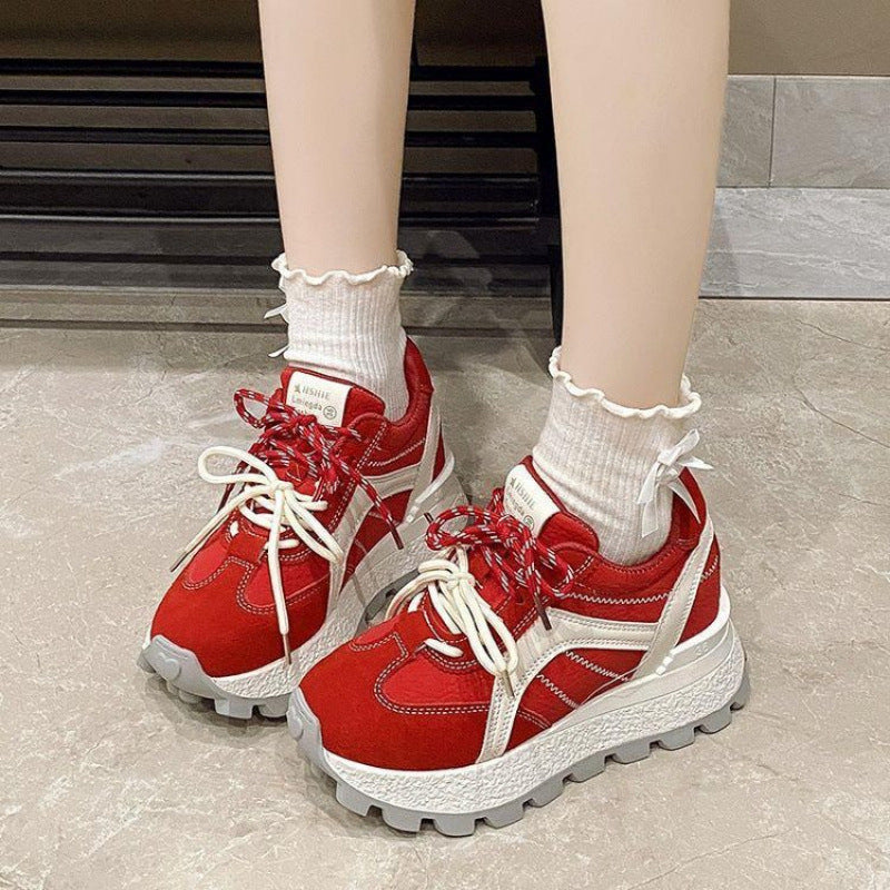 Damen Sneaker Hochplateau Sneakers Sportlich Trendy