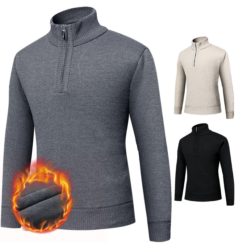 Herren Rollkragenpullover Kuschelig Warm Reißverschluss - BerlinGlamour