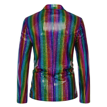 Herren Paillettenblazer Glitzer Effekt Modern Design