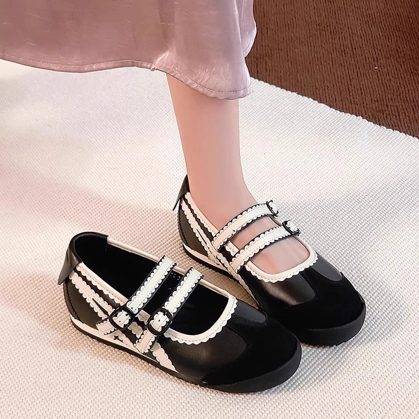 Damen Schuhe Mary Jane Bequem Blumen Verzierung - BerlinGlamour