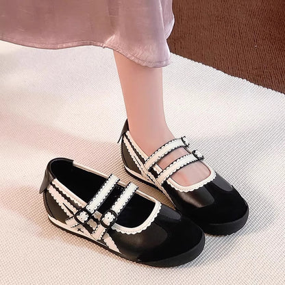 Damen Schuhe Mary Jane Bequem Blumen Verzierung - BerlinGlamour