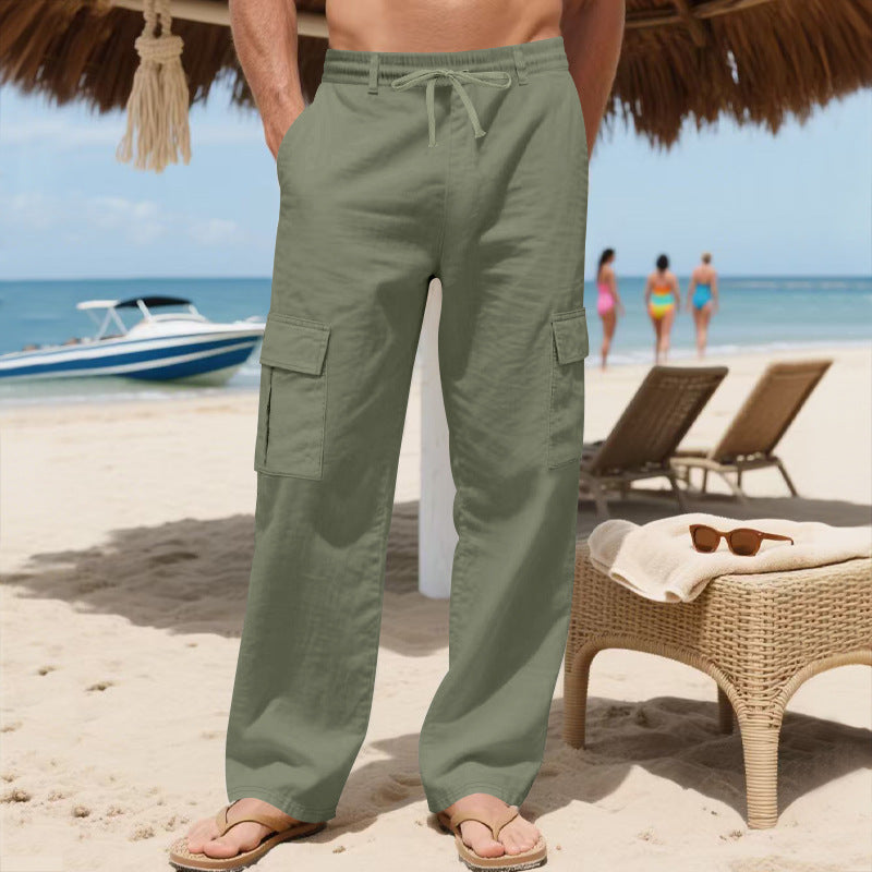 Herren Cargo-Hose Bequem Freizeit Strandlook