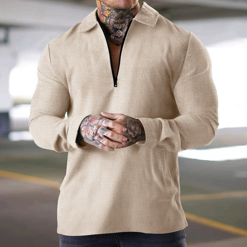 Herren Poloshirt Lässig Modern Reißverschluss Qualität