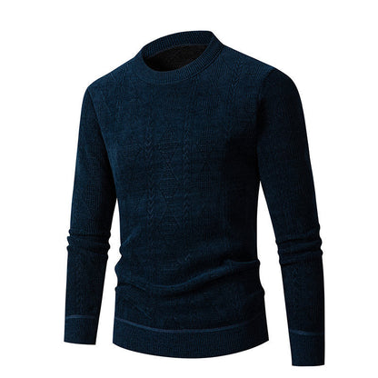 Herren Strickpullover Zopfmuster Hochkragen Winterwarm