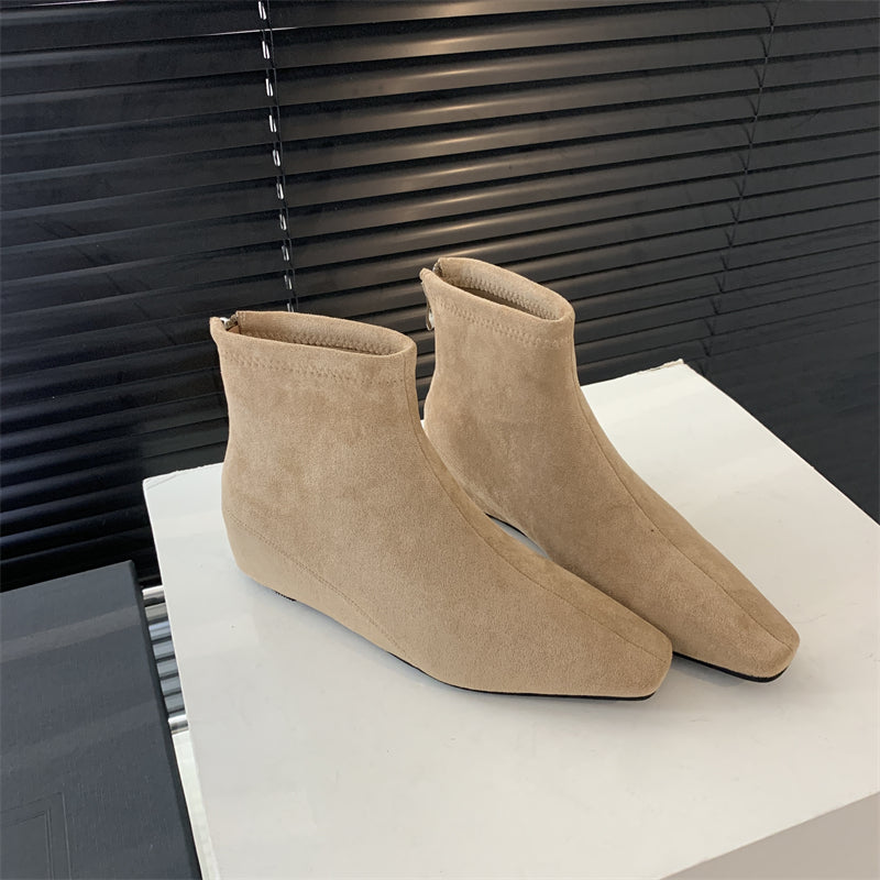 Damen Stiefeletten Spitz Blockabsatz Elegante Schuhe