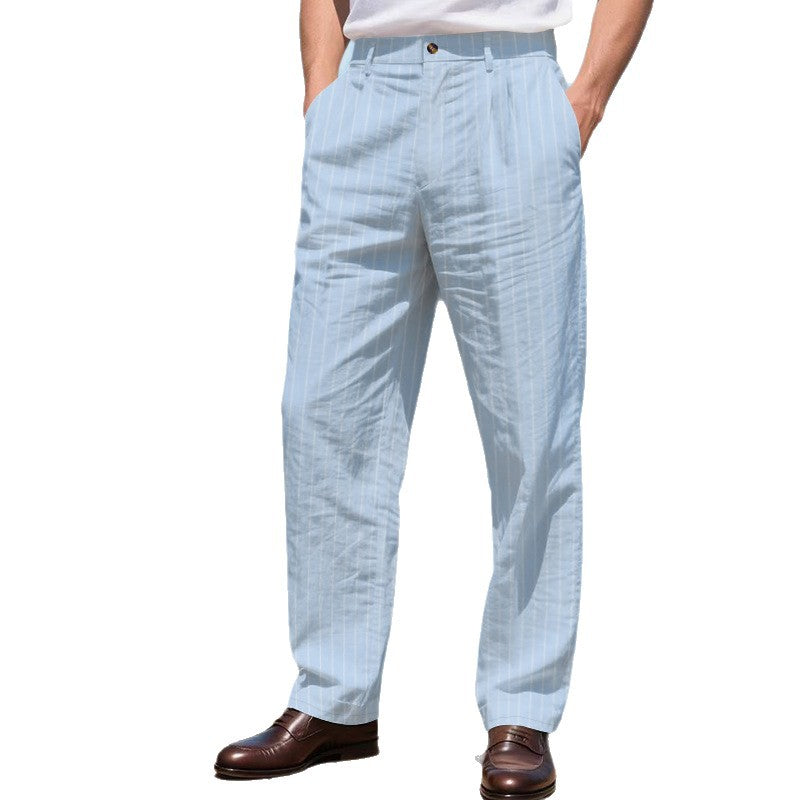 Herren Anzughose Slim Fit mit feinen Streifen Elegant