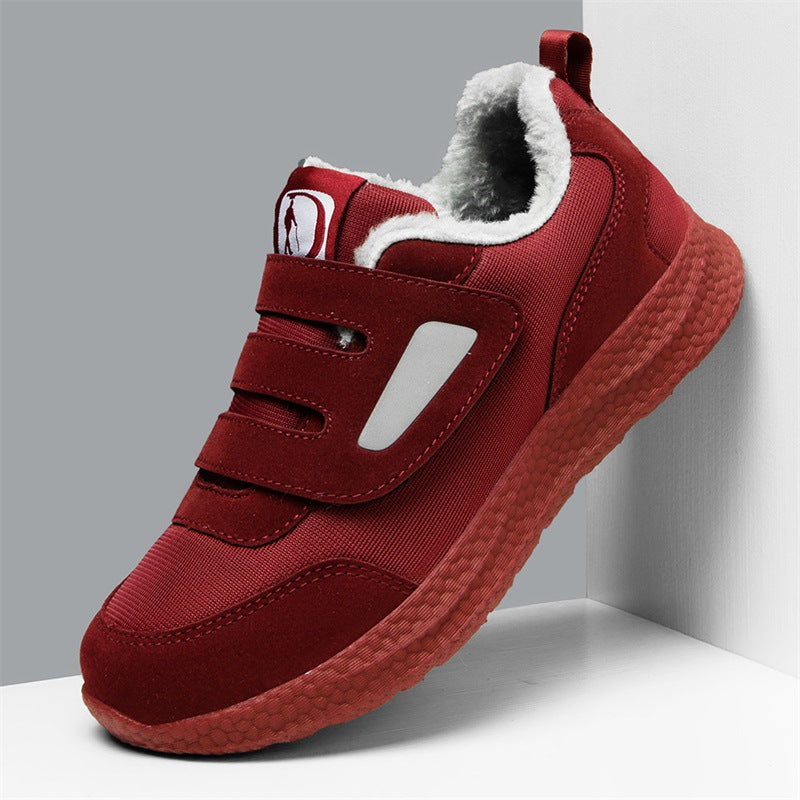 Damen Sneaker Bequem Fleecegefüttert Schnellverschluss Warm