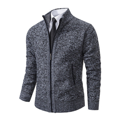 Herren Strickjacke Elegant Reißverschluss Kragen