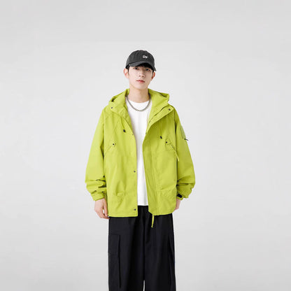 Herren Windbreaker Jacke Kapuzenjacke Wasserabweisend Funktionell