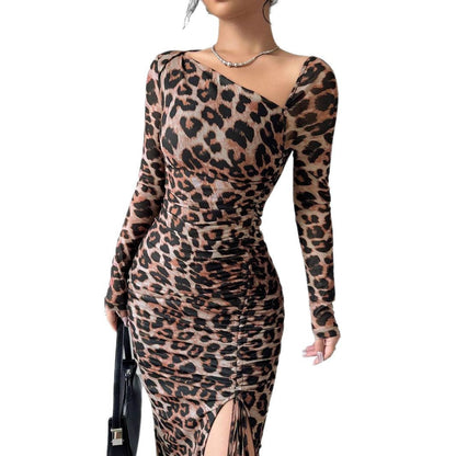 Langes Maxikleid Asymmetrischer Ausschnitt Elegent