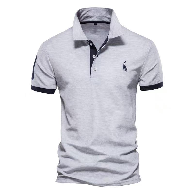 Herren Poloshirt Hochwertig Kontrastkragen Baumwolle Modern
