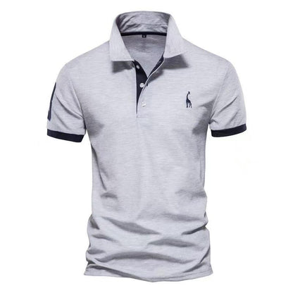 Herren Poloshirt Hochwertig Kontrastkragen Baumwolle Modern