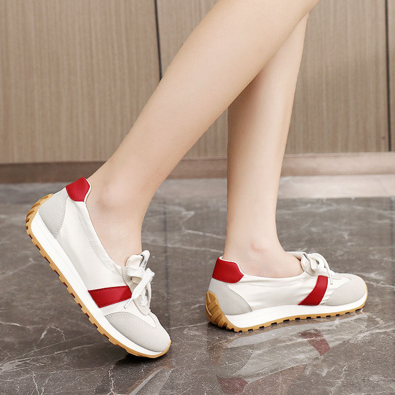 Damen Sneaker Leicht Flexibel Elastisch Weiß