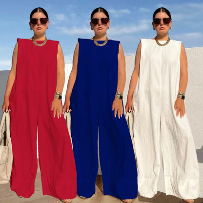 Damen Jumpsuit Weit Kapuze Tiefster Rücken Modern