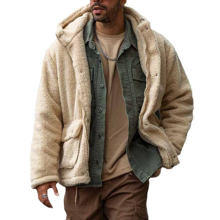Herren Fleecejacke Lässig Warm mit Innenfutter und Taschen