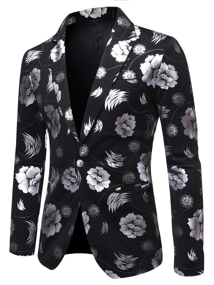 Herren Blazer Elegant Luxus Blumenmuster Modern
