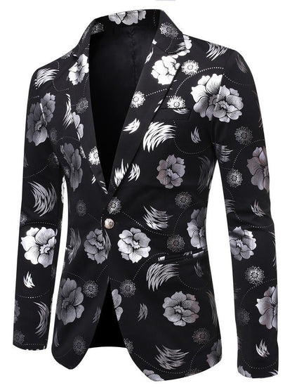 Herren Blazer Elegant Luxus Blumenmuster Modern