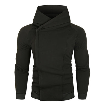 Herren Kapuzenpullover Asymmetrisch Reißverschluss Hochkragen Modern