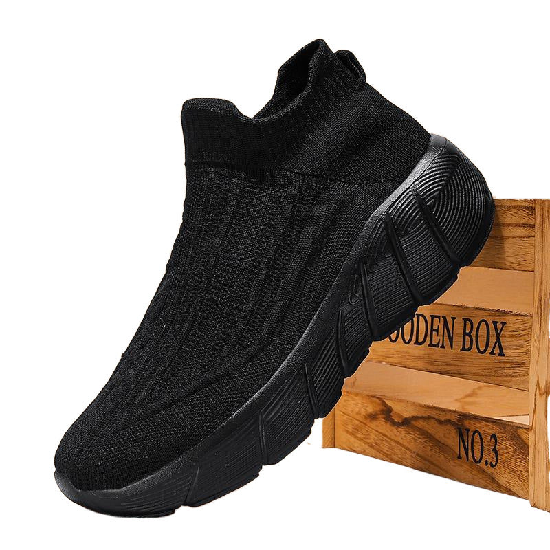 Damen Sneaker Bequem Strick Schuhe Trendy