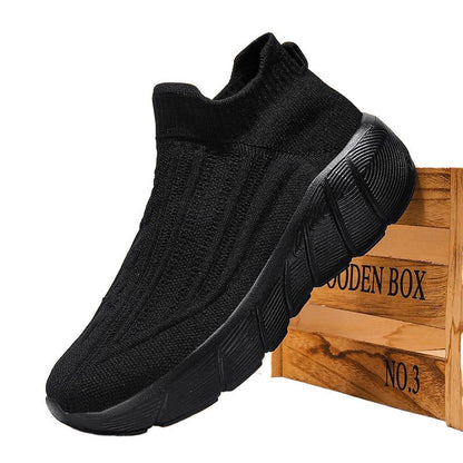 Damen Sneaker Bequem Strick Schuhe Trendy