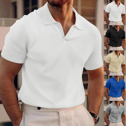 Herren Polohemd Strukturiert Modern Trendig